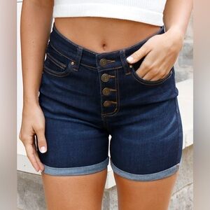 G&L Super Stretch Shorts--Button Fly--Dark Wash. NWT!